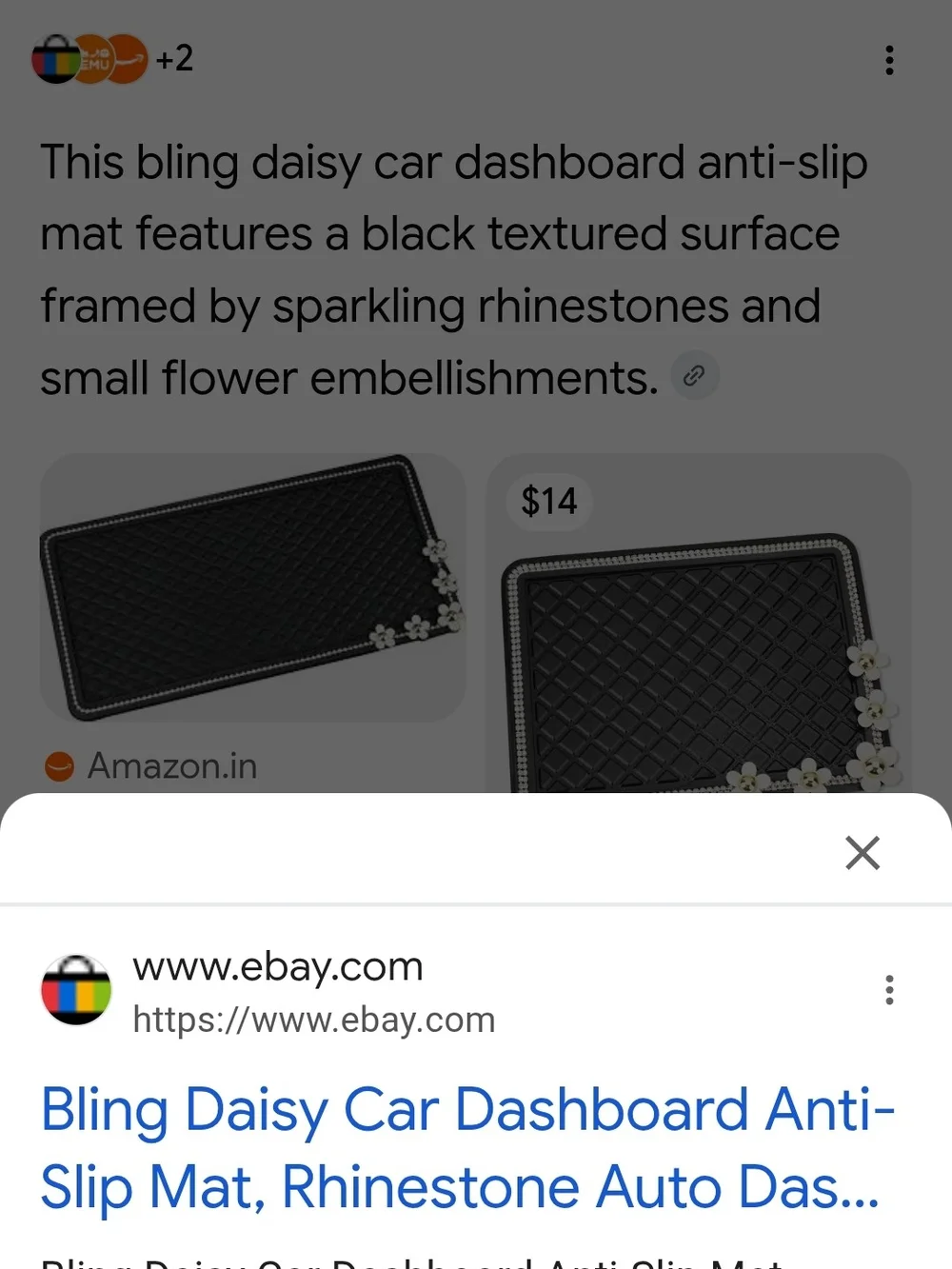 Black Quilted  Daisy Car Mat Pack of 4
